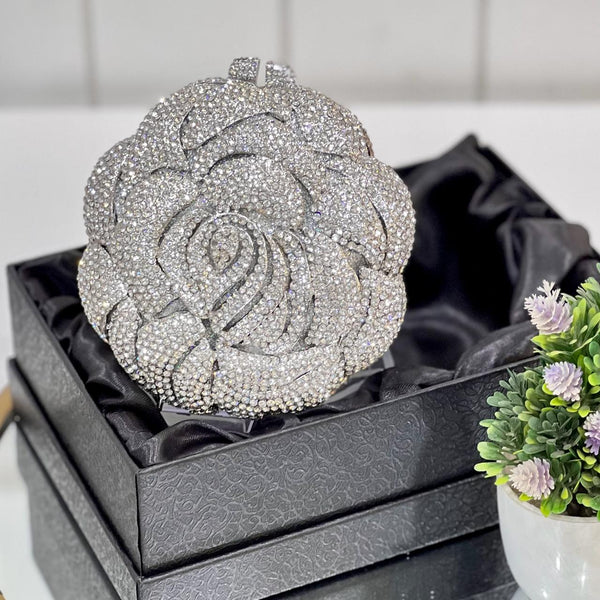 ROSETTE CRYSTAL CLUTCH